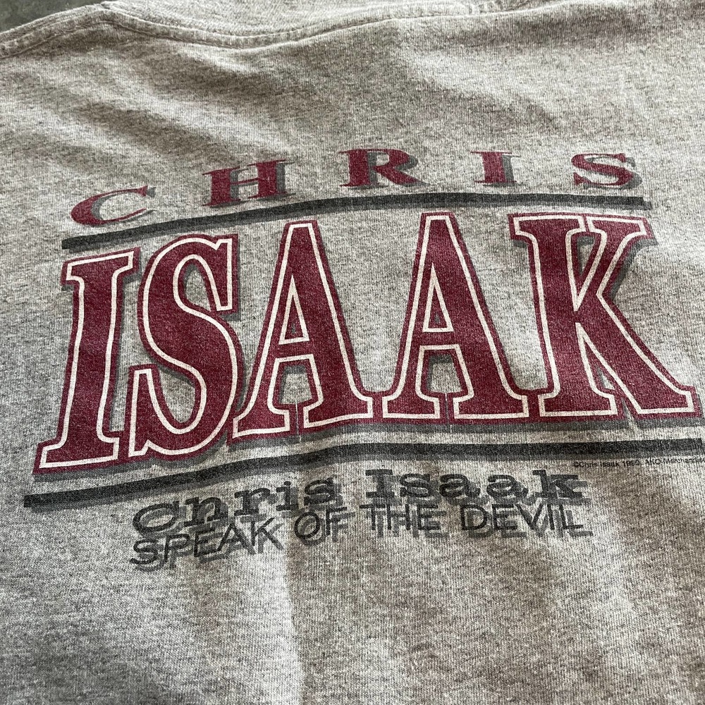 Vintage Chris Isaak Signed Autographed Tee Shirt Gray Medium Baby Did Bad Thing - Picture 9 of 13
